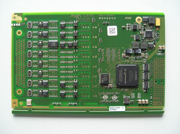 Eine Leiterplatte (Leiterkarte, Platine oder gedruckte Schaltung; englisch: printed circuit board, kurz PCB) der LPA electronics GmbH